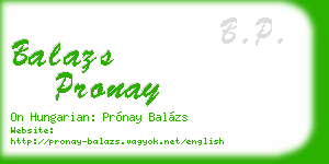 balazs pronay business card